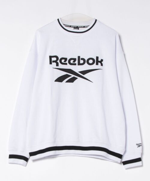 Reebok(リーボック)の「【Reebok/リーボック】裏毛 ロゴワッペン リブライン クルースウェット(スウェット・メンズ・ネイビー/アイボリー/ダークブルー・X-LARGE/LARGE/MEDIUM)」の1枚目の写真