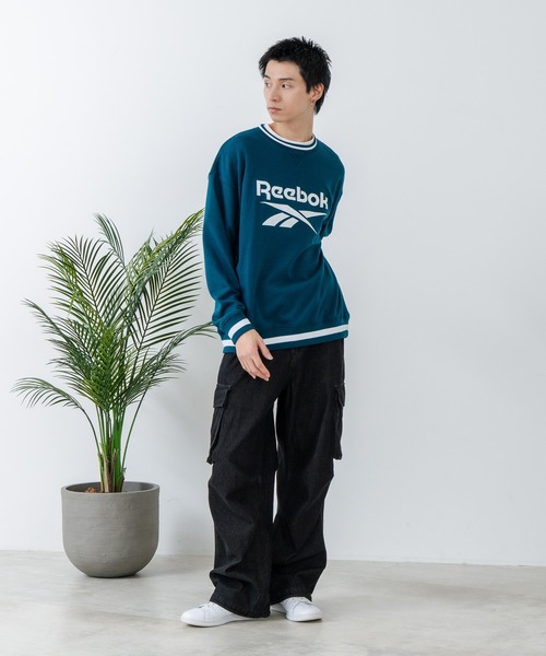 Reebok(リーボック)の「【Reebok/リーボック】裏毛 ロゴワッペン リブライン クルースウェット(スウェット・メンズ・ネイビー/アイボリー/ダークブルー・X-LARGE/LARGE/MEDIUM)」の14枚目の写真