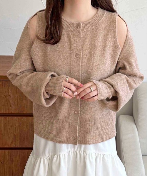 apres jour clair(アプレジュールクレア)の「【apres jour clair】2way肩開きデザインボレロトップス【ZOZOTOWN限定アイテム】(ニット/セーター・レディース・ピンクベージュ/アイボリー・フリー/X-LARGE)」の8枚目の写真