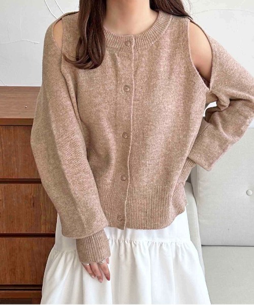 apres jour clair(アプレジュールクレア)の「【apres jour clair】2way肩開きデザインボレロトップス【ZOZOTOWN限定アイテム】(ニット/セーター・レディース・ピンクベージュ/アイボリー・フリー/X-LARGE)」の10枚目の写真
