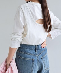 バックオープンレイヤードトップス