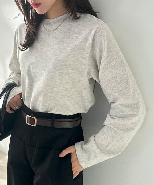 Freesia by andme(フリージアバイアンドミー)の「バックオープンレイヤードトップス(Tシャツ/カットソー・レディース・オフホワイト/ブラック/ピンク/オートミール・FREE)」の17枚目の写真