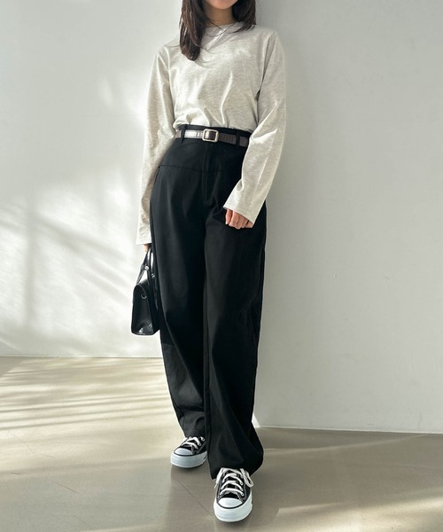 Freesia by andme(フリージアバイアンドミー)の「バックオープンレイヤードトップス(Tシャツ/カットソー・レディース・オフホワイト/ブラック/ピンク/オートミール・FREE)」の18枚目の写真