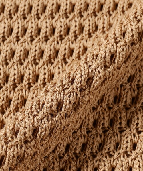 BEAMS F（ビームスエフ）の「【別注】PEREGRINE / クロッシェ スキッパー ニット ポロシャツ（ポロシャツ・メンズ・ネイビー/ベージュ・SMALL/MEDIUM）」の7枚目の写真