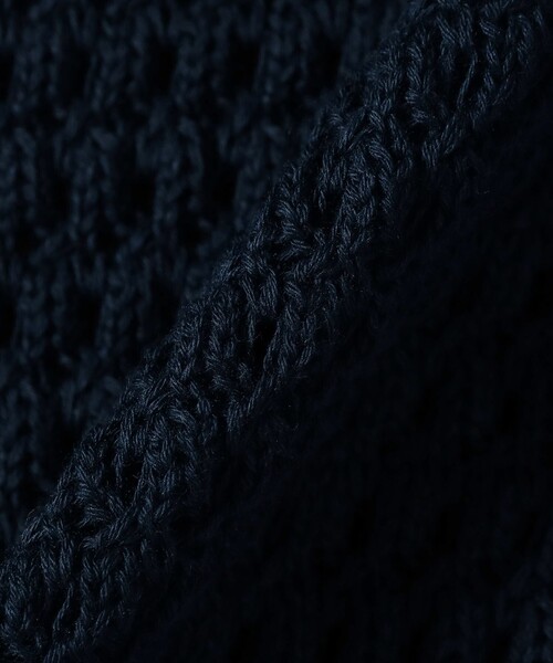 BEAMS F（ビームスエフ）の「【別注】PEREGRINE / クロッシェ スキッパー ニット ポロシャツ（ポロシャツ・メンズ・ネイビー/ベージュ・SMALL/MEDIUM）」の10枚目の写真