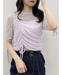 ギャザーリボンレーストップス