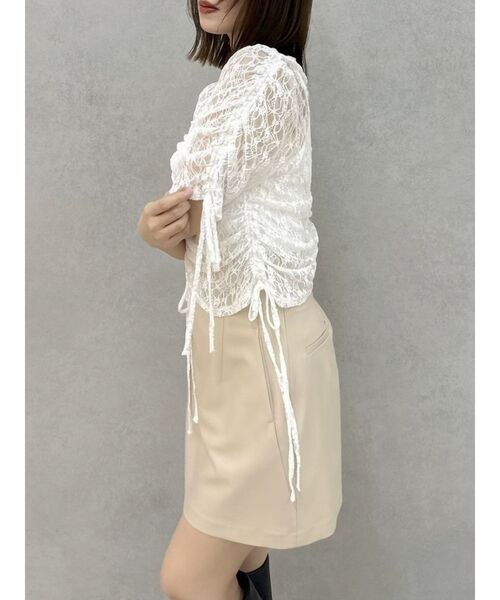 dazzlin(ダズリン)の「ギャザーリボンレーストップス(Tシャツ/カットソー・レディース・ブルー/オフホワイト/グリーン/パープル/ブラック・FREE)」の10枚目の写真