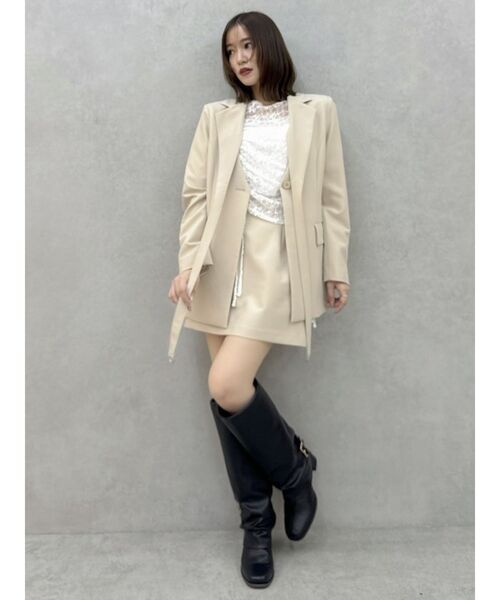 dazzlin(ダズリン)の「ギャザーリボンレーストップス(Tシャツ/カットソー・レディース・ブルー/オフホワイト/グリーン/パープル/ブラック・FREE)」の15枚目の写真