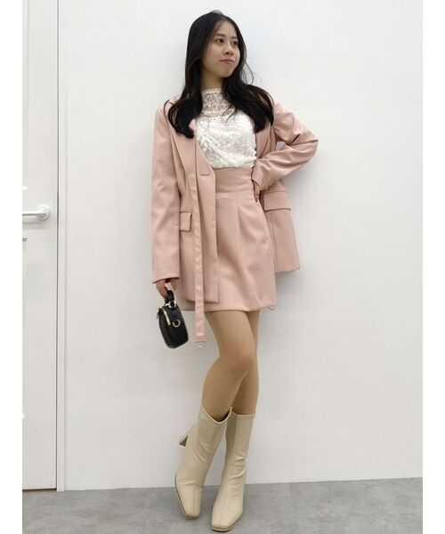 dazzlin(ダズリン)の「ギャザーリボンレーストップス(Tシャツ/カットソー・レディース・ブルー/オフホワイト/グリーン/パープル/ブラック・FREE)」の18枚目の写真