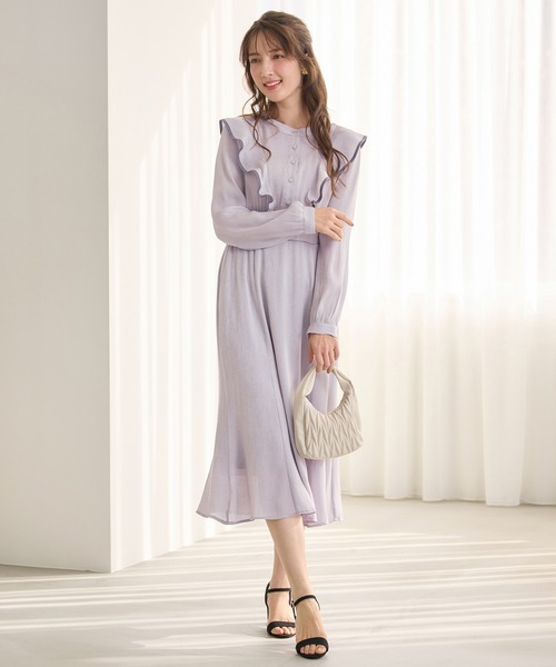 alotta（アロッタ）の「お客様企画フリルデザインワンピ（ショート）（ワンピース・レディース・ラベンダー/ピンク系その他・M/L/LL/3L）」の3枚目の写真