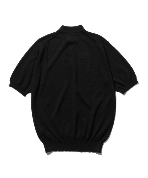 美品 48サイズ ビームスエフ 定番ニット ポロシャツ バーガンディ イタリア製 B：MING by BEAMS ポロシャツ 12ゲージ ボーダー ニット ポロ