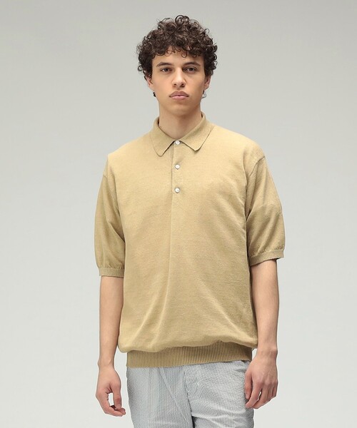 BEAMS PLUS（ビームスプラス）の「ヘンプ ニット ポロシャツ（ポロシャツ・メンズ・ライトグレー/ネイビー/ベージュ/ダークグリーン/ブラック・XL/M/S/L）」の3枚目の写真