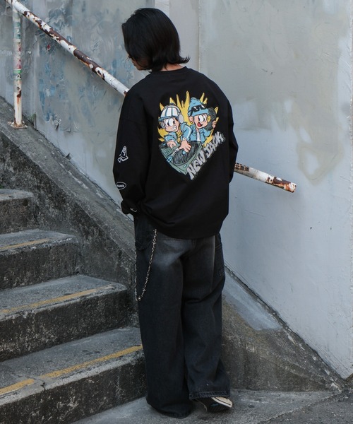 NEW JACK（ニュージャック）の「∴WEGO/別注NEW JACKグラフィックロンT（Tシャツ/カットソー・メンズ・ブラック/ホワイト・MEDIUM/LARGE）」の4枚目の写真