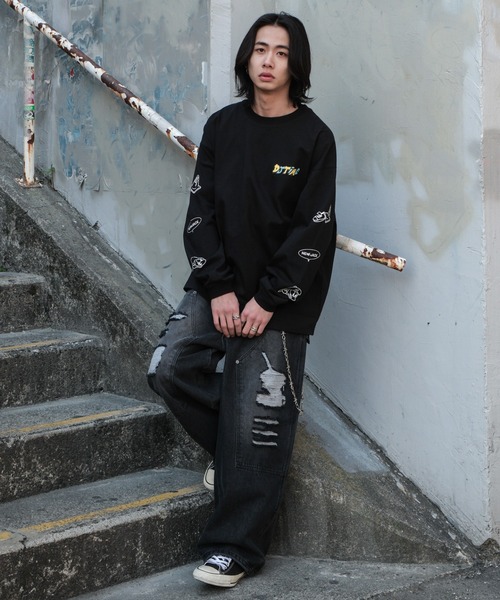 NEW JACK（ニュージャック）の「∴WEGO/別注NEW JACKグラフィックロンT（Tシャツ/カットソー・メンズ・ブラック/ホワイト・MEDIUM/LARGE）」の14枚目の写真