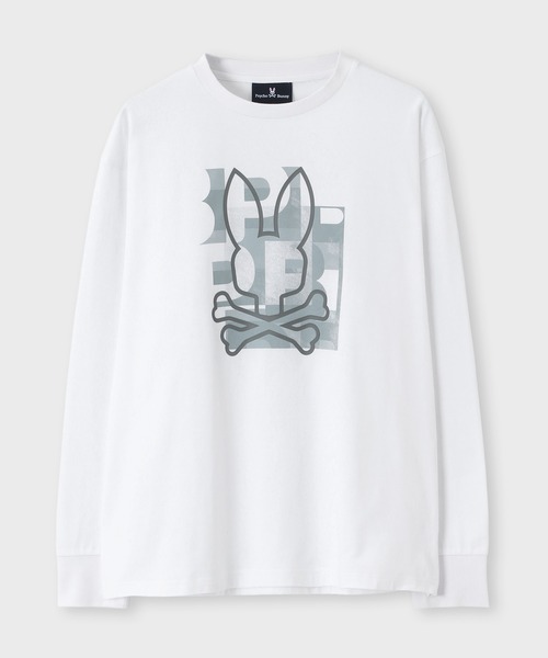 Psycho Bunny（サイコバニー）の「モザイクアウトラインバニー ロングスリーブTシャツ（Tシャツ/カットソー・メンズ・ホワイト/ブラック・SMALL/MEDIUM/LARGE/X-LARGE）」の6枚目の写真