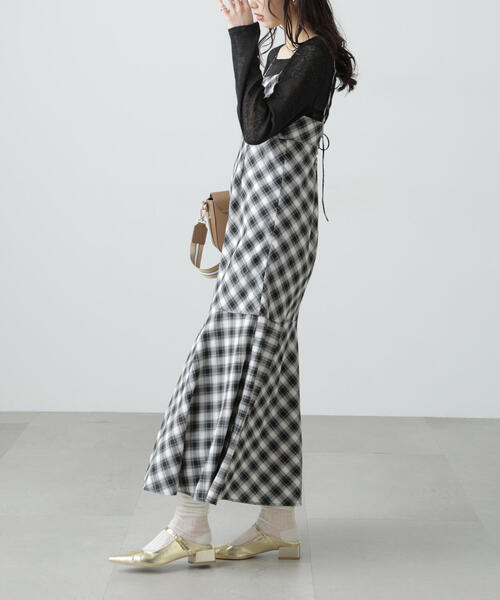 FREE'S MART（フリーズマート）の「◆【3サイズ展開XS-M】2ストラップマーメイドキャミワンピース【低身長サイズ有】（ワンピース・レディース・ブラック系その他2/ブラウン系その他/ブラック系その他/ブラック・SMALL/MEDIUM/X-SMALL）」の6枚目の写真