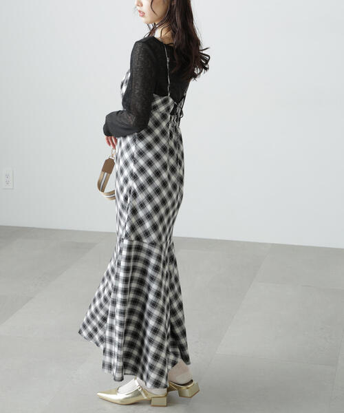 FREE'S MART（フリーズマート）の「◆【3サイズ展開XS-M】2ストラップマーメイドキャミワンピース【低身長サイズ有】（ワンピース・レディース・ブラック系その他2/ブラウン系その他/ブラック系その他/ブラック・SMALL/MEDIUM/X-SMALL）」の8枚目の写真