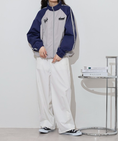 セール】Sleeve line nylon track jacket 袖ライン ナイロン