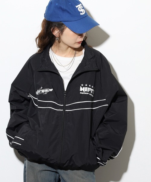 セール】Sleeve line nylon track jacket 袖ライン ナイロン