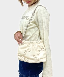 ampm（エーエムピーエム）の「【ampm】リボンモチーフフェイクレザーミニショルダーBAG（トートバッグ）」