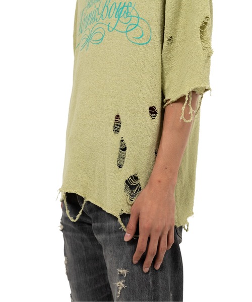 KAMIYA（カミヤ）の「Distressed Knit T-Shirt（Tシャツ/カットソー