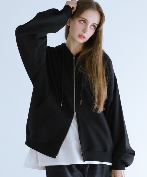 LILL（リル）の「【コットン400g】ヴィンテージ加工ワイドメタルジップパーカー（パーカー・メンズ・ブラック/チャコール・XL/L/M/S）」の21枚目の写真