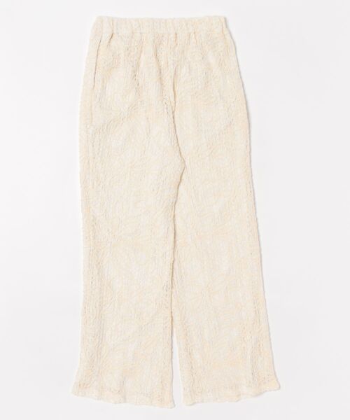 Settimissimo（セッティミッシモ）の「フラワーコード刺繍 ワイド ロング パンツ（その他パンツ・レディース・アイボリー/ブラウン・FREE）」の6枚目の写真