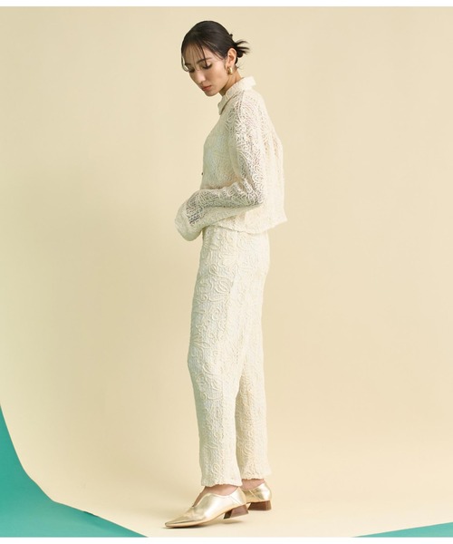 Settimissimo（セッティミッシモ）の「フラワーコード刺繍 ワイド ロング パンツ（その他パンツ・レディース・アイボリー/ブラウン・FREE）」の21枚目の写真