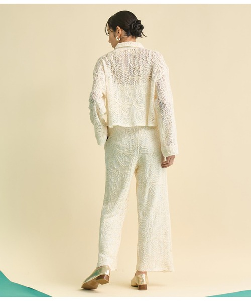 Settimissimo（セッティミッシモ）の「フラワーコード刺繍 ワイド ロング パンツ（その他パンツ・レディース・アイボリー/ブラウン・FREE）」の22枚目の写真