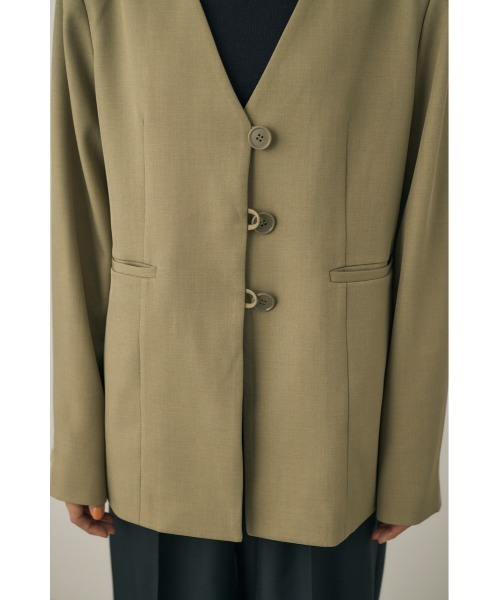 M_（エムアンダーバー）の「【M_】【セットアップ対応】RE POLYESTER 2WAY ジャケット（テーラードジャケット・レディース・ライトカーキ/ブラック/カーキ・1/2）」の11枚目の写真