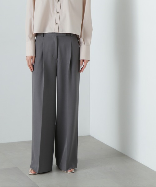 N.（N. Natural Beauty Basic）（エヌエヌナチュラルビューティーベーシック）の「スラックスワイドパンツ（スラックス・レディース・イエロー/ブラウン/グレー・SMALL/MEDIUM）」の5枚目の写真