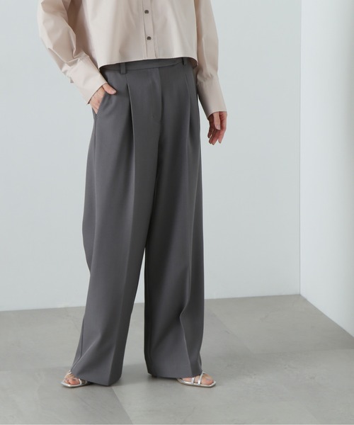 N.（N. Natural Beauty Basic）（エヌエヌナチュラルビューティーベーシック）の「スラックスワイドパンツ（スラックス・レディース・イエロー/ブラウン/グレー・SMALL/MEDIUM）」の8枚目の写真