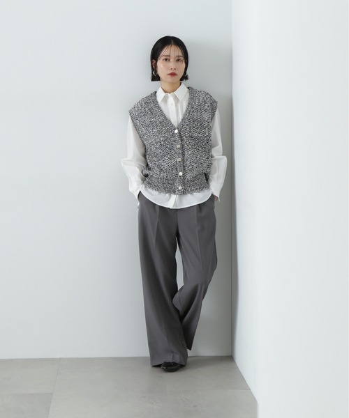 N.（N. Natural Beauty Basic）（エヌエヌナチュラルビューティーベーシック）の「スラックスワイドパンツ（スラックス・レディース・イエロー/ブラウン/グレー・SMALL/MEDIUM）」の9枚目の写真