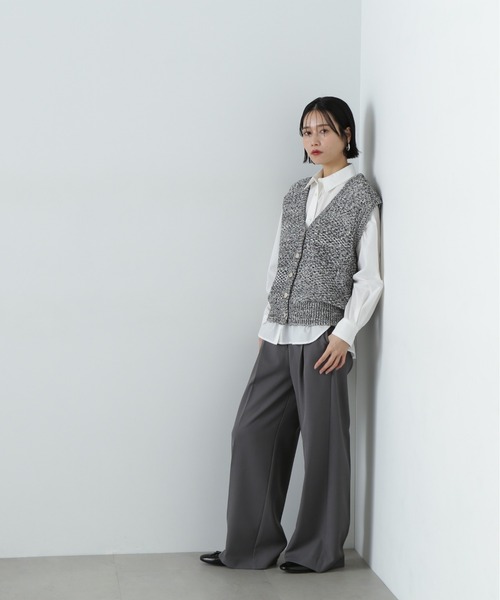 N.（N. Natural Beauty Basic）（エヌエヌナチュラルビューティーベーシック）の「スラックスワイドパンツ（スラックス・レディース・イエロー/ブラウン/グレー・SMALL/MEDIUM）」の10枚目の写真