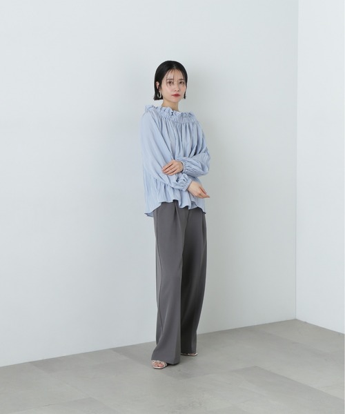 N.（N. Natural Beauty Basic）（エヌエヌナチュラルビューティーベーシック）の「スラックスワイドパンツ（スラックス・レディース・イエロー/ブラウン/グレー・SMALL/MEDIUM）」の11枚目の写真