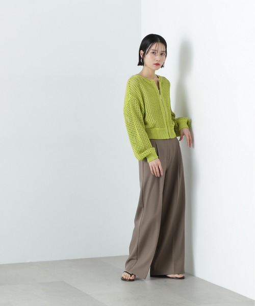 N.（N. Natural Beauty Basic）（エヌエヌナチュラルビューティーベーシック）の「スラックスワイドパンツ（スラックス・レディース・イエロー/ブラウン/グレー・SMALL/MEDIUM）」の21枚目の写真