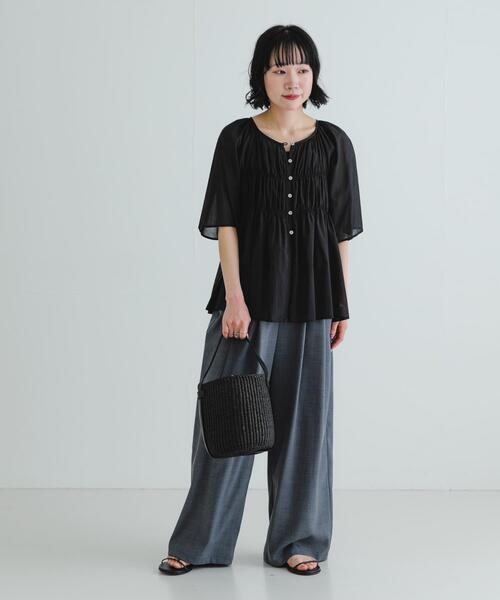 セール】『3サイズ展開』『イージーケア』タックギャザーストレート