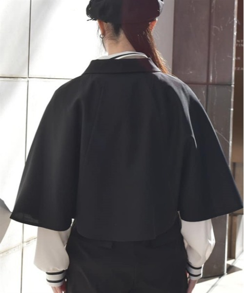 axes femme（アクシーズファム）の「ナポレオンケープジャケット（テーラードジャケット・レディース・グレー/ブラウン/ブラック/カーキ・FREE）」の6枚目の写真