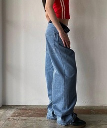 バック刺繍ワイドルーズデニム