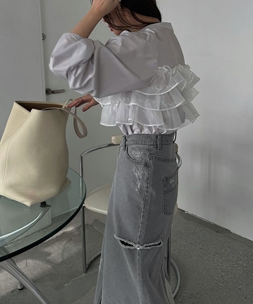 WILLFULLY（ウィルフリー）の「organdy frill layered point gather