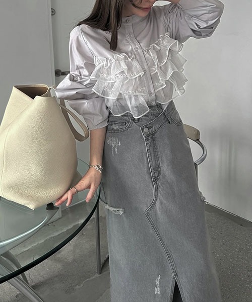 WILLFULLY（ウィルフリー）の「organdy frill layered point gather