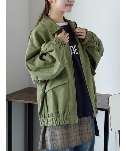 ehka sopo（エヘカソポ）の「ジップアップブルゾン（ブルゾン・レディース・カーキ/キナリ/ベージュ・F）」の3枚目の写真