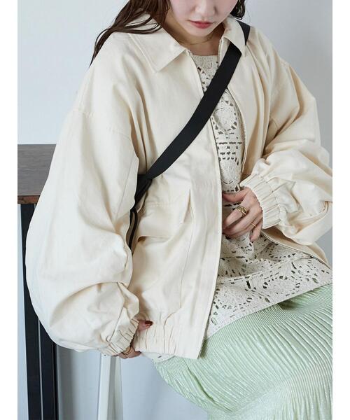 ehka sopo（エヘカソポ）の「ジップアップブルゾン（ブルゾン・レディース・カーキ/キナリ/ベージュ・F）」の2枚目の写真