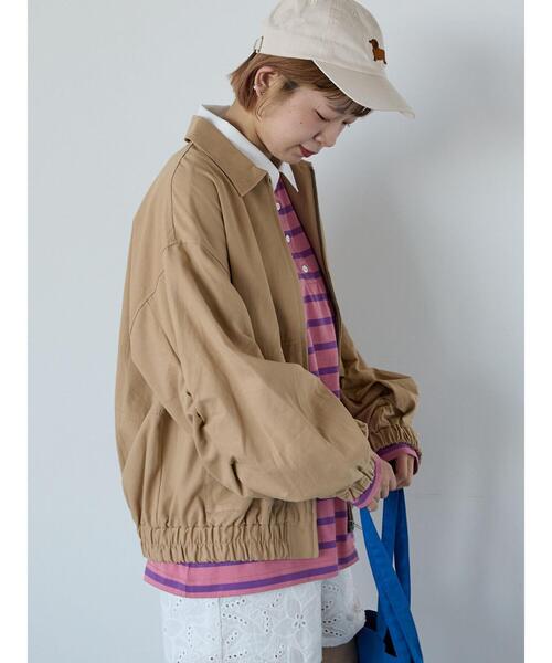 ehka sopo（エヘカソポ）の「ジップアップブルゾン（ブルゾン・レディース・カーキ/キナリ/ベージュ・F）」の5枚目の写真