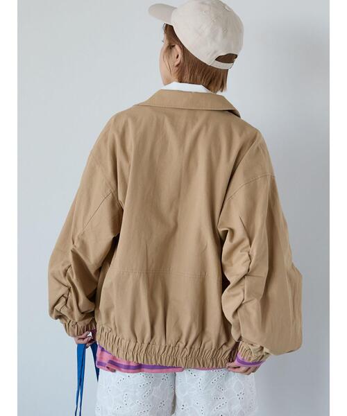 ehka sopo（エヘカソポ）の「ジップアップブルゾン（ブルゾン・レディース・カーキ/キナリ/ベージュ・F）」の6枚目の写真
