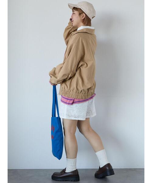 ehka sopo（エヘカソポ）の「ジップアップブルゾン（ブルゾン・レディース・カーキ/キナリ/ベージュ・F）」の9枚目の写真