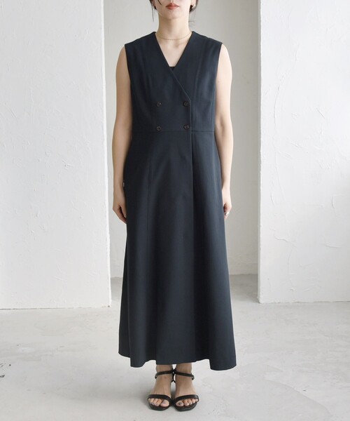 quaranciel(カランシエル)の「quaranciel: Vカラー ロング ジレ ワンピース(ワンピース・レディース・ネイビー/カーキ・ONE SIZE)」の16枚目の写真