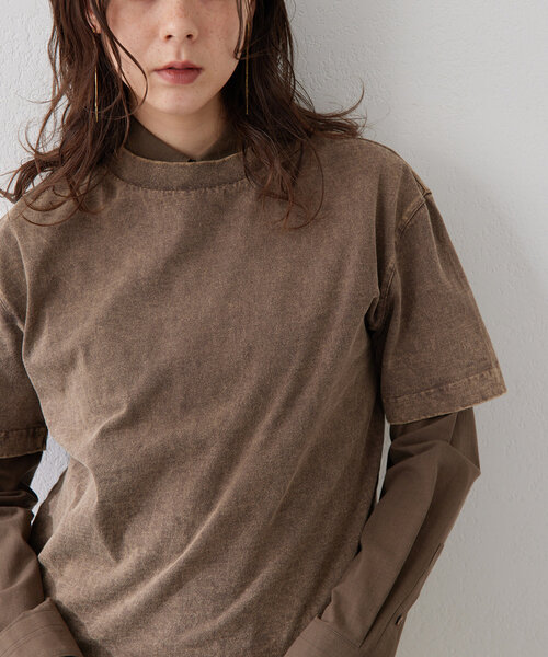 Whim Gazette（ウィムガゼット）の「Sulfur dyeing Tシャツ（Tシャツ/カットソー・レディース・グレー/ブラウン・FREE）」の21枚目の写真