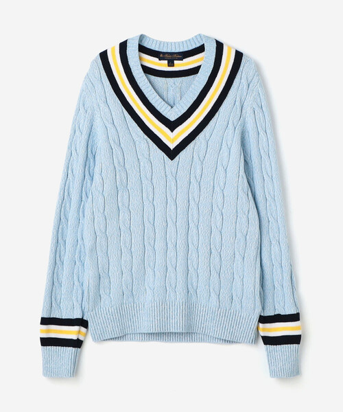 Brooks Brothers グリーン Vネック ニット セーター 美品】ブルックスブラザーズ Vネック綿ニットセーター グリーン