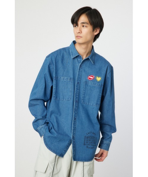 RODEO CROWNS WIDE BOWL(ロデオクラウンズワイドボウル)の「LAZYデニムシャツ(シャツ/ブラウス・メンズ・ブラック/ライトブルー/オフホワイト・MEDIUM/LARGE)」の17枚目の写真